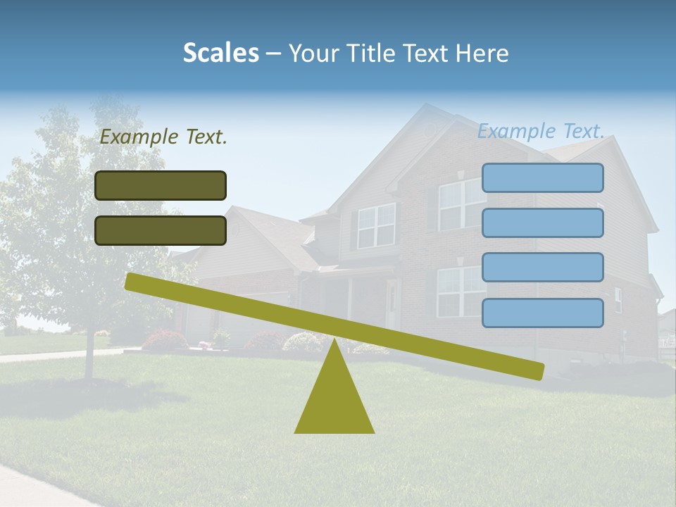 Suburban Neighborhood Brick Homes - A Spring Day In The Burbs. PowerPoint Template