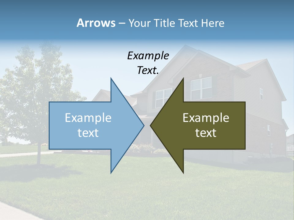 Suburban Neighborhood Brick Homes - A Spring Day In The Burbs. PowerPoint Template