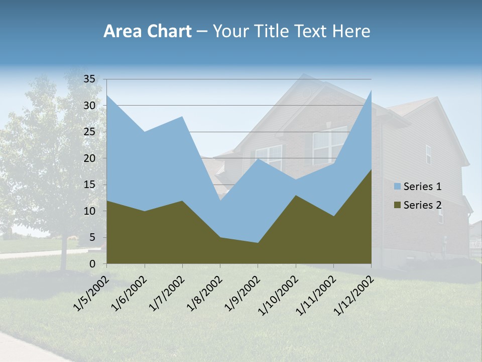 Suburban Neighborhood Brick Homes - A Spring Day In The Burbs. PowerPoint Template