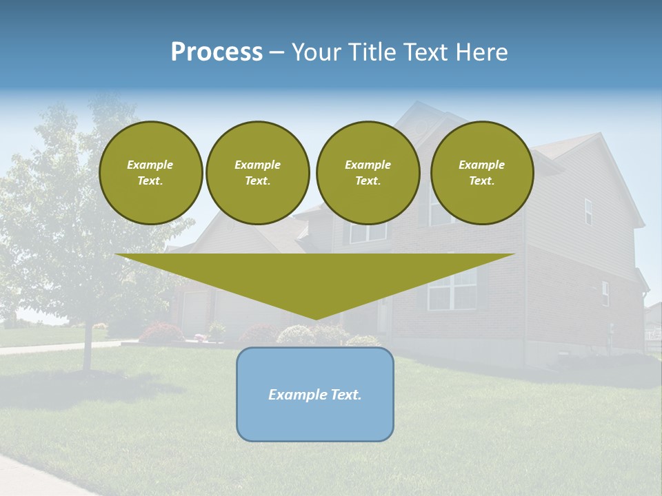 Suburban Neighborhood Brick Homes - A Spring Day In The Burbs. PowerPoint Template