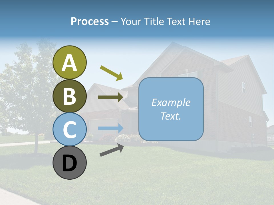 Suburban Neighborhood Brick Homes - A Spring Day In The Burbs. PowerPoint Template