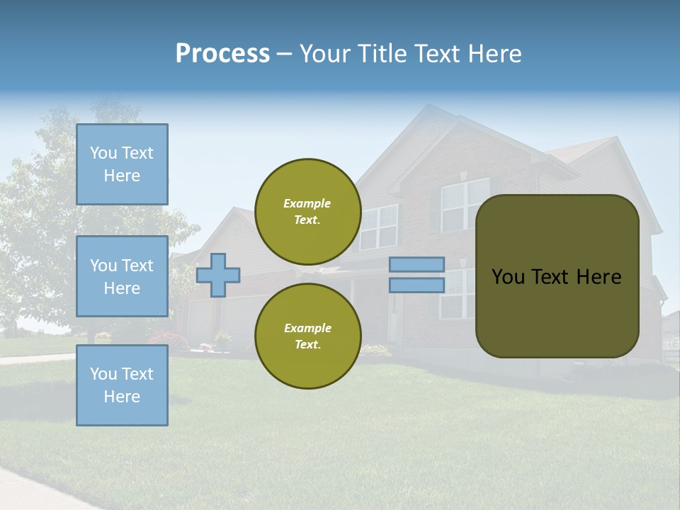 Suburban Neighborhood Brick Homes - A Spring Day In The Burbs. PowerPoint Template