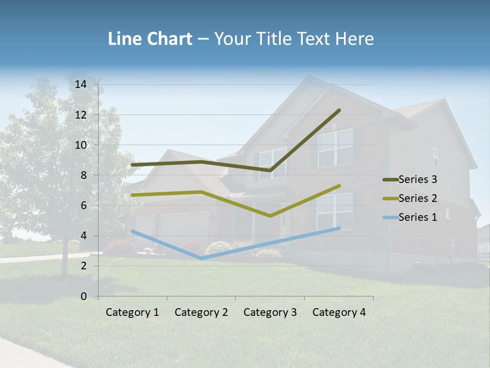 Suburban Neighborhood Brick Homes - A Spring Day In The Burbs. PowerPoint Template