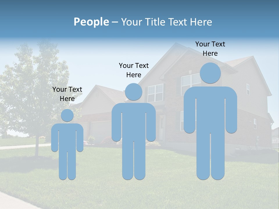 Suburban Neighborhood Brick Homes - A Spring Day In The Burbs. PowerPoint Template