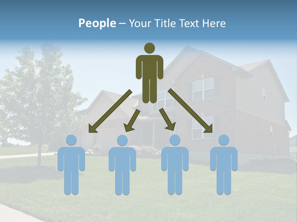 Suburban Neighborhood Brick Homes - A Spring Day In The Burbs. PowerPoint Template