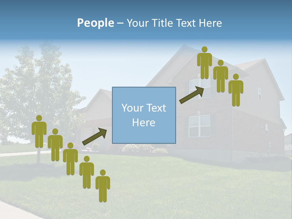 Suburban Neighborhood Brick Homes - A Spring Day In The Burbs. PowerPoint Template