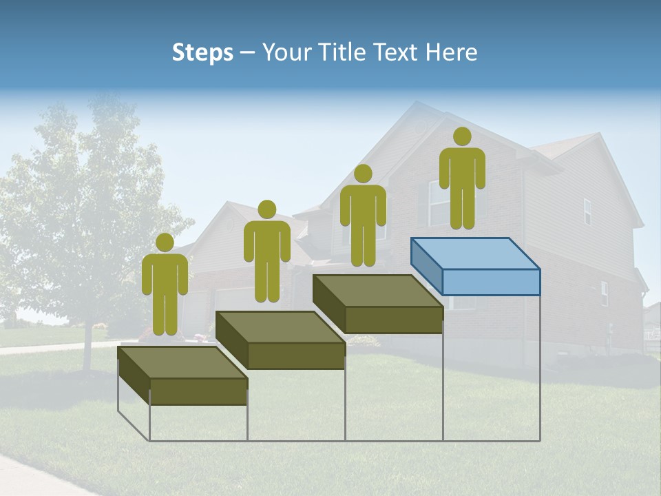 Suburban Neighborhood Brick Homes - A Spring Day In The Burbs. PowerPoint Template