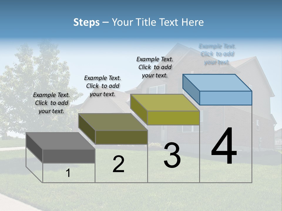 Suburban Neighborhood Brick Homes - A Spring Day In The Burbs. PowerPoint Template