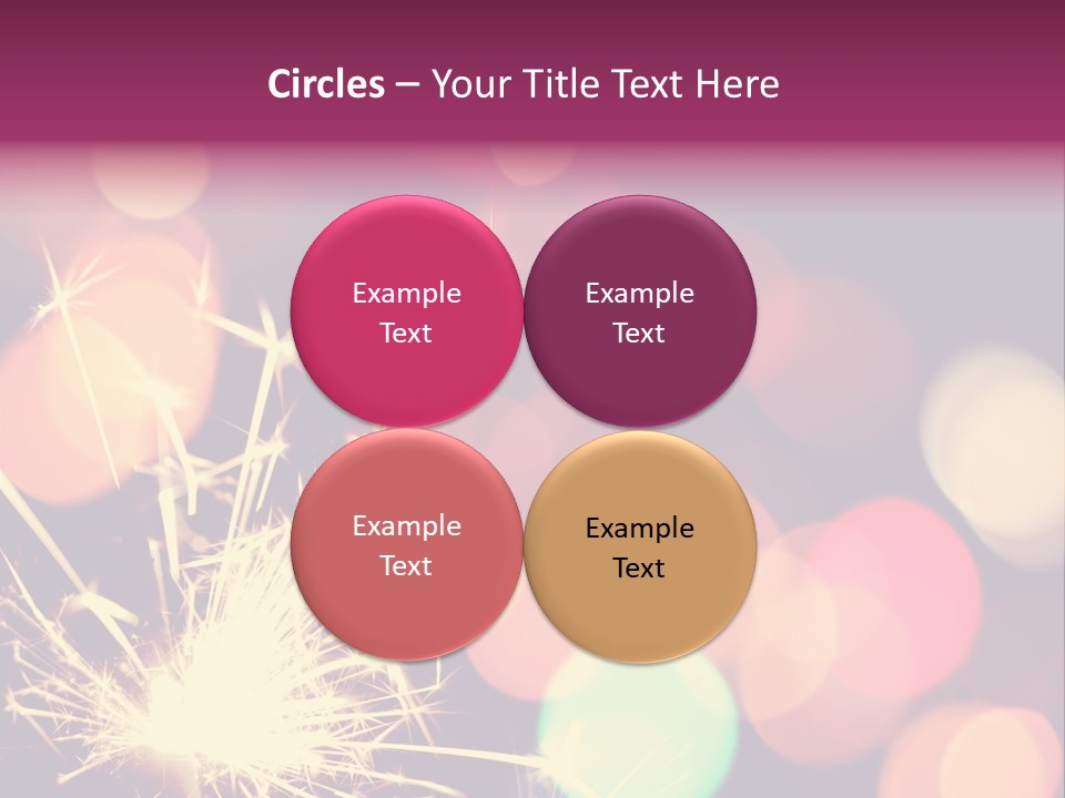 Holiday Sparkler And Colorful Lights PowerPoint Template