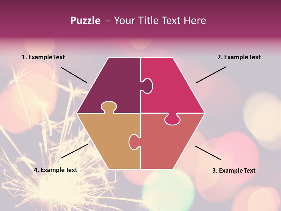 Holiday Sparkler And Colorful Lights PowerPoint Template