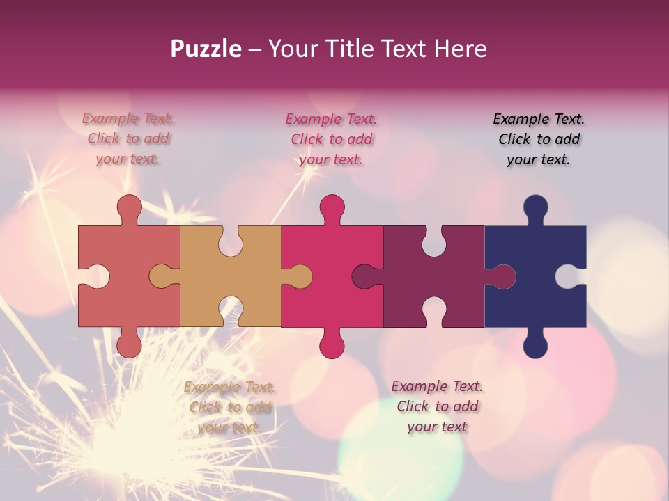 Holiday Sparkler And Colorful Lights PowerPoint Template