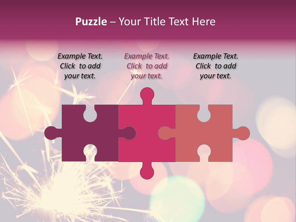 Holiday Sparkler And Colorful Lights PowerPoint Template