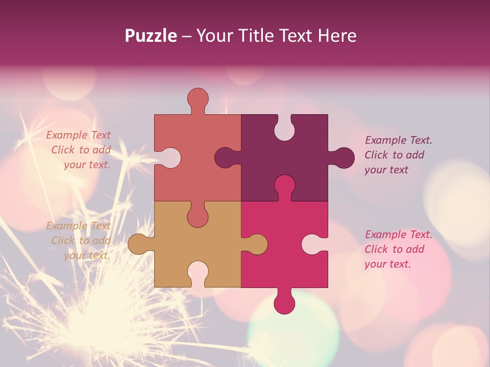 Holiday Sparkler And Colorful Lights PowerPoint Template