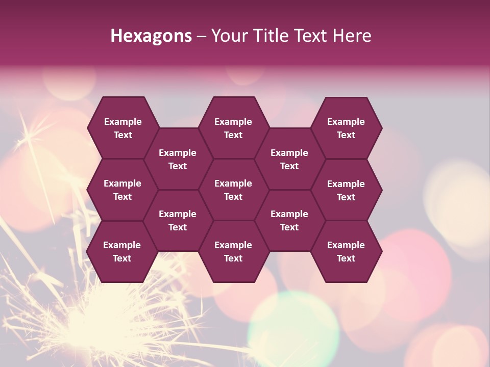 Holiday Sparkler And Colorful Lights PowerPoint Template