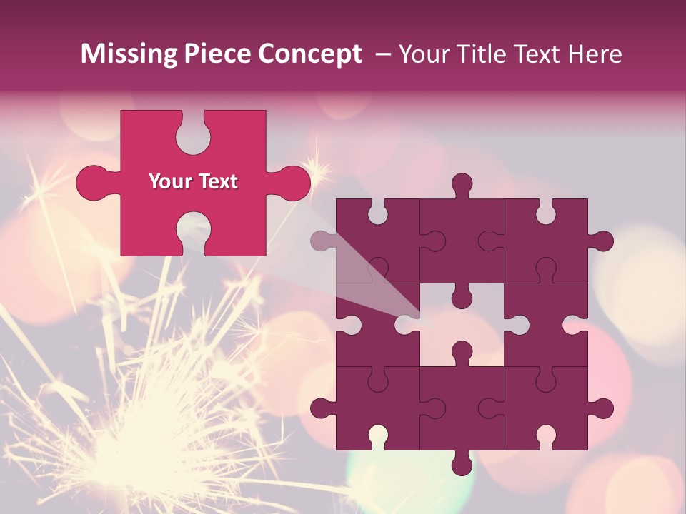 Holiday Sparkler And Colorful Lights PowerPoint Template