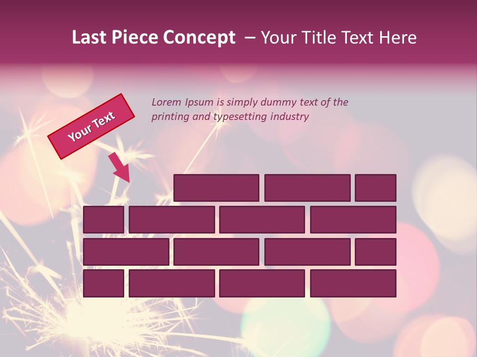 Holiday Sparkler And Colorful Lights PowerPoint Template