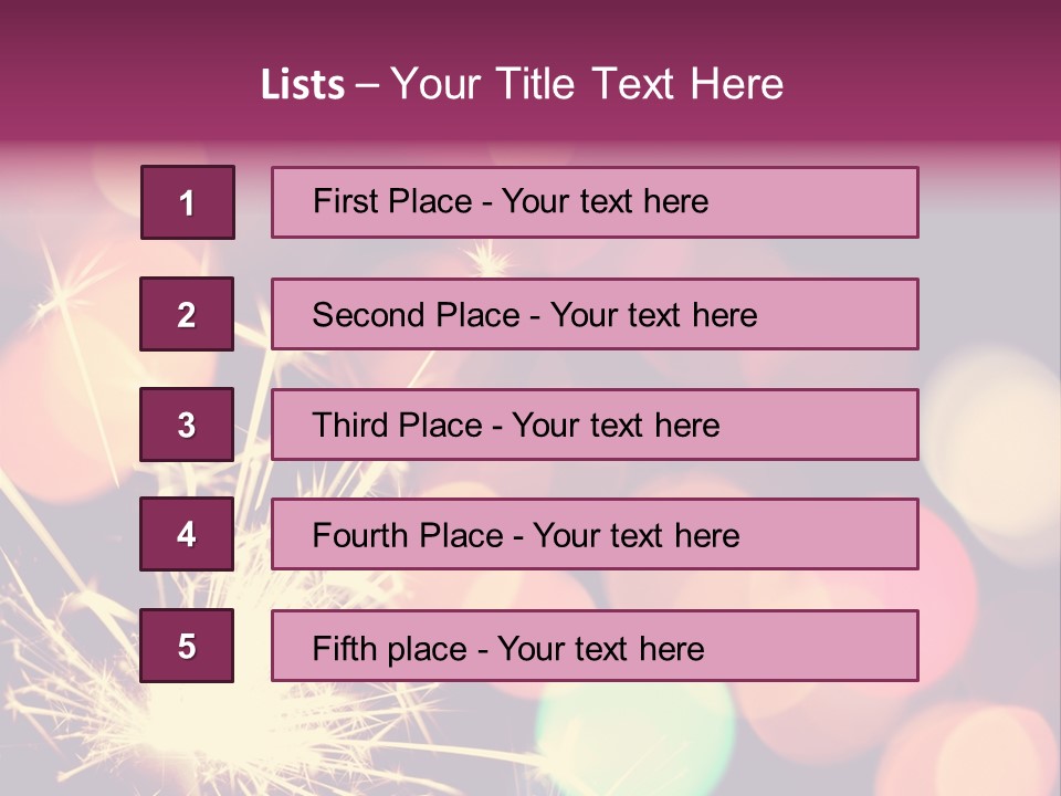 Holiday Sparkler And Colorful Lights PowerPoint Template