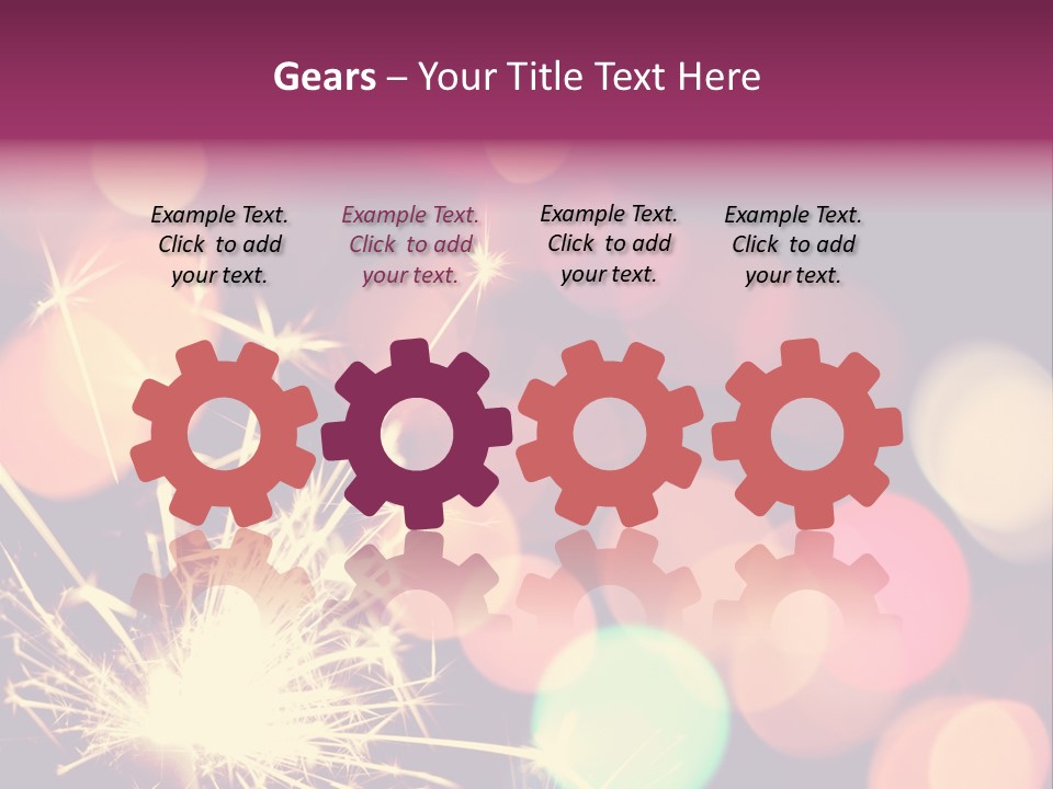 Holiday Sparkler And Colorful Lights PowerPoint Template