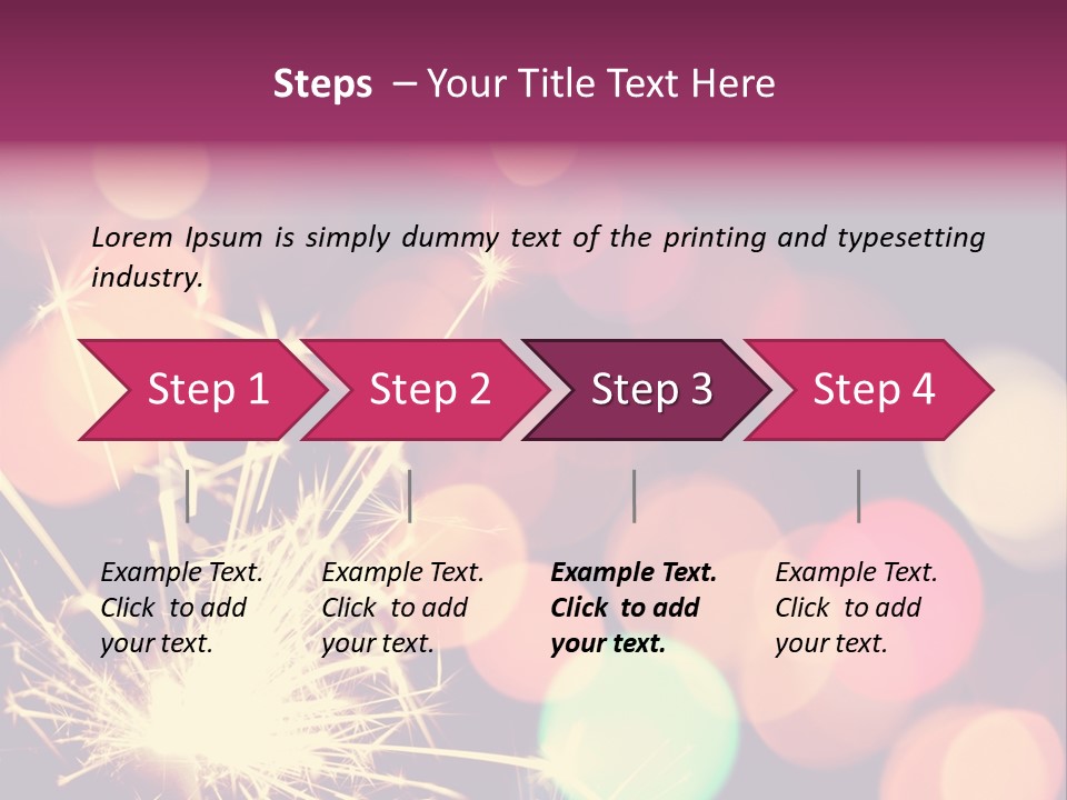 Holiday Sparkler And Colorful Lights PowerPoint Template