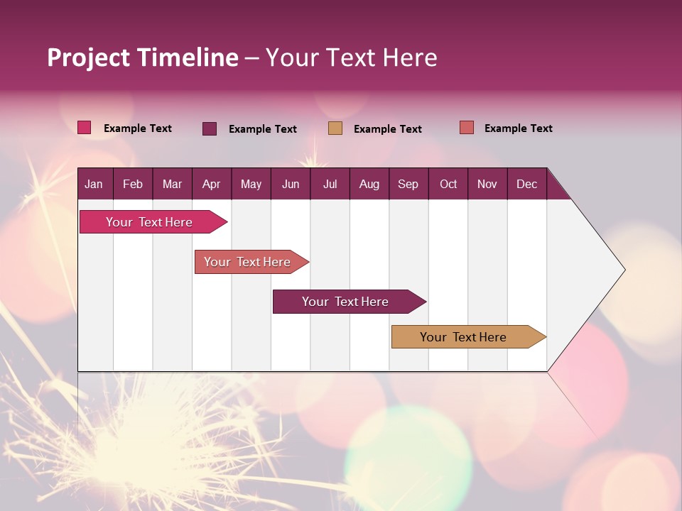 Holiday Sparkler And Colorful Lights PowerPoint Template