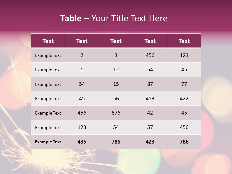 Holiday Sparkler And Colorful Lights PowerPoint Template