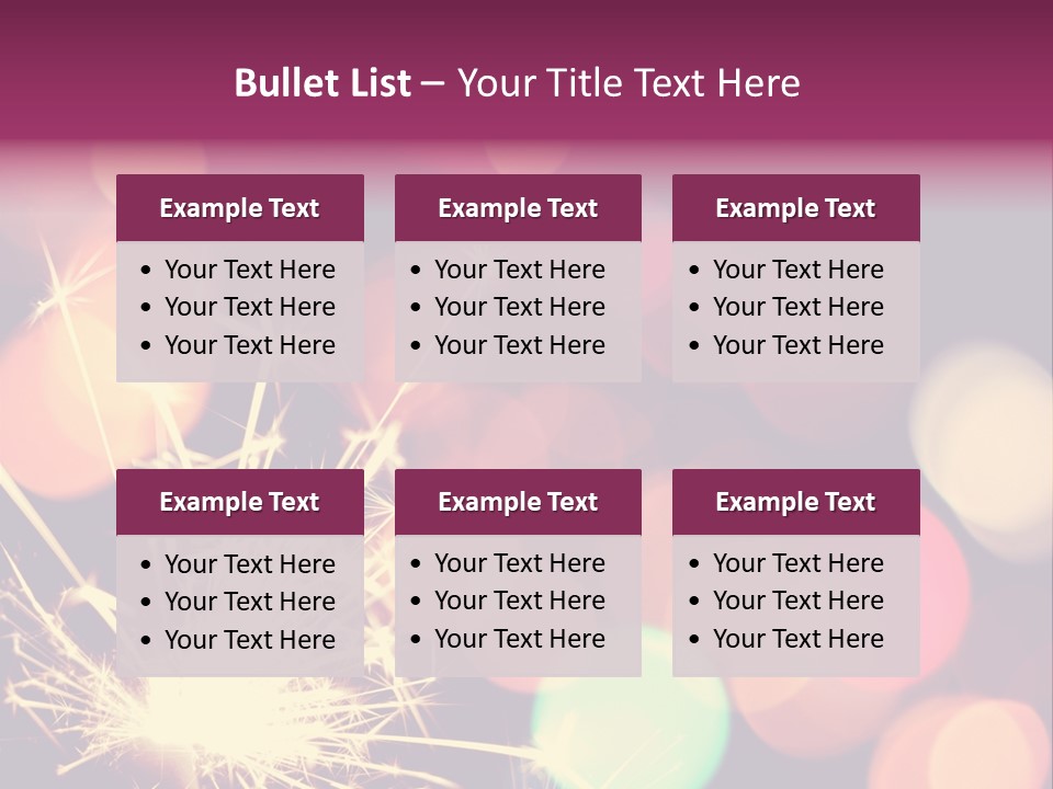 Holiday Sparkler And Colorful Lights PowerPoint Template