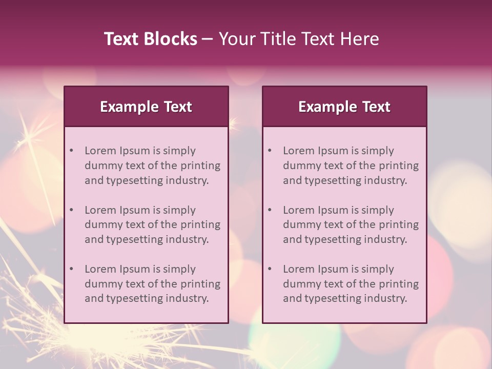 Holiday Sparkler And Colorful Lights PowerPoint Template
