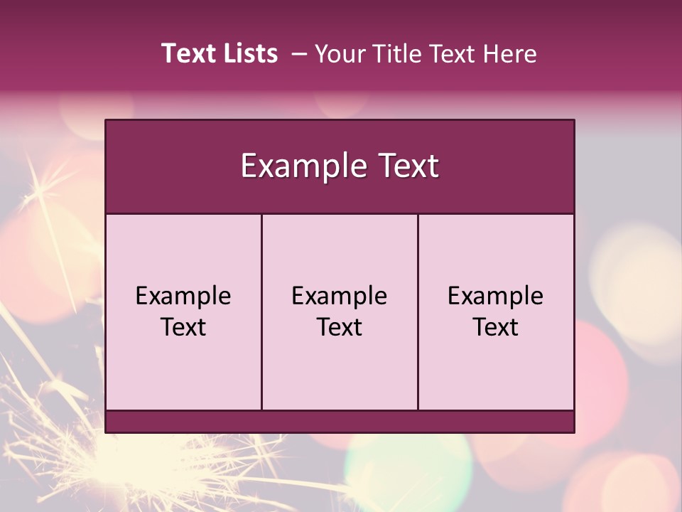 Holiday Sparkler And Colorful Lights PowerPoint Template