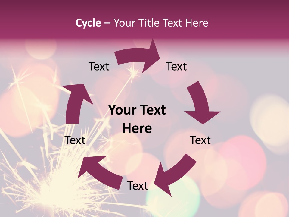 Holiday Sparkler And Colorful Lights PowerPoint Template