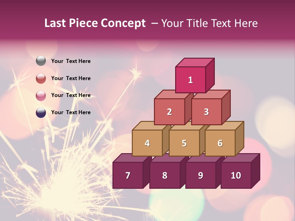 Holiday Sparkler And Colorful Lights PowerPoint Template