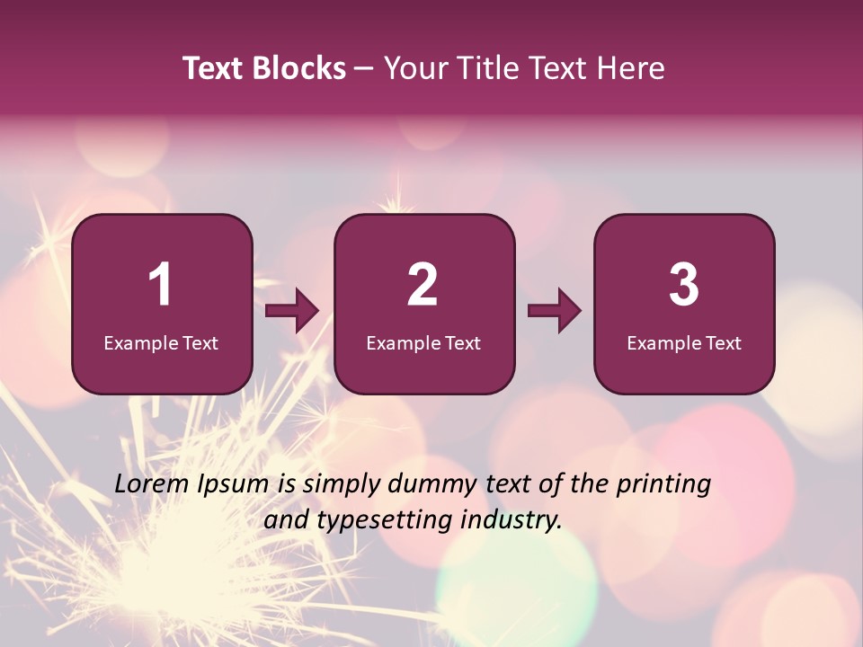 Holiday Sparkler And Colorful Lights PowerPoint Template