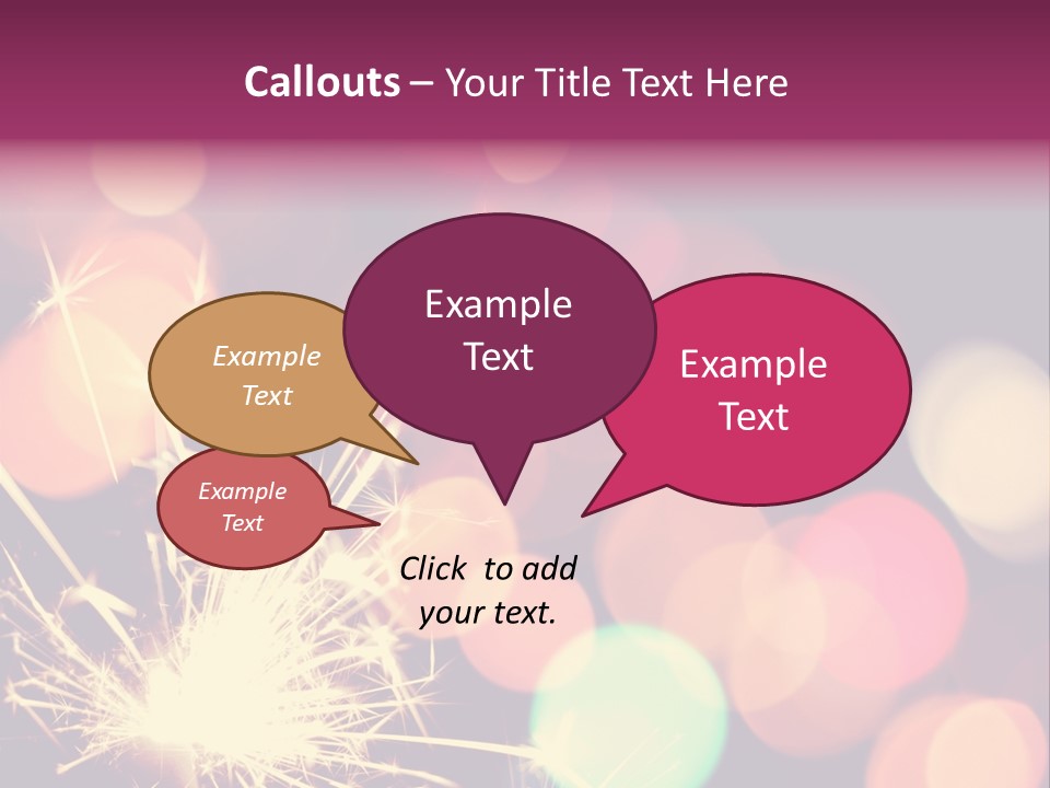 Holiday Sparkler And Colorful Lights PowerPoint Template