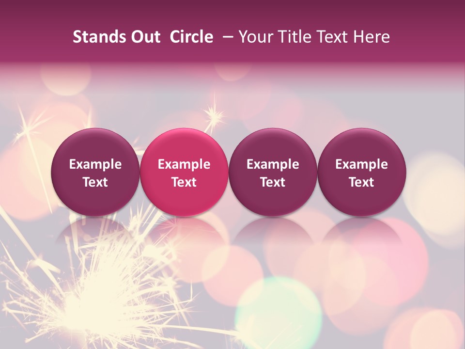 Holiday Sparkler And Colorful Lights PowerPoint Template