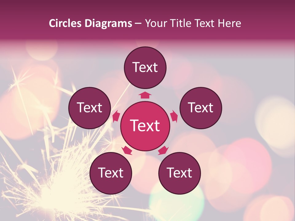 Holiday Sparkler And Colorful Lights PowerPoint Template