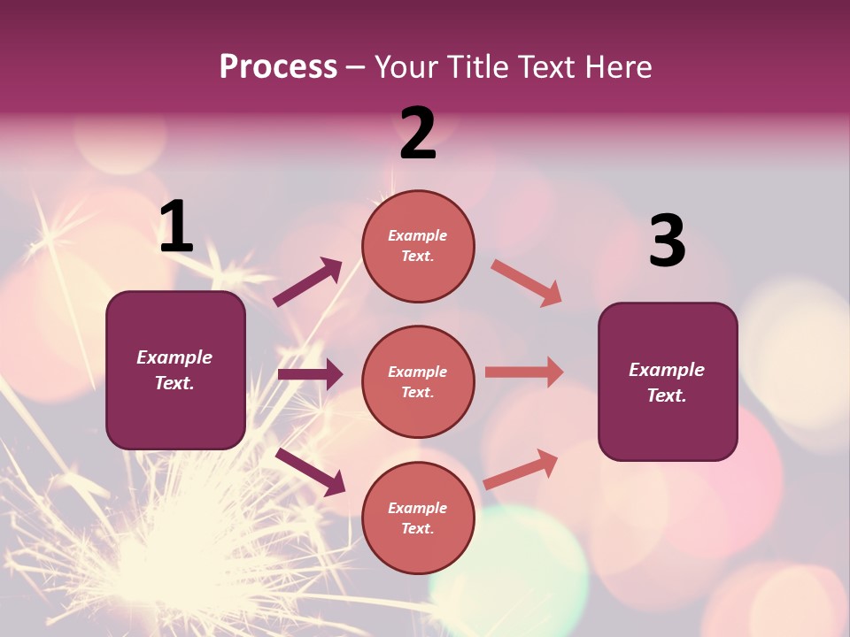 Holiday Sparkler And Colorful Lights PowerPoint Template