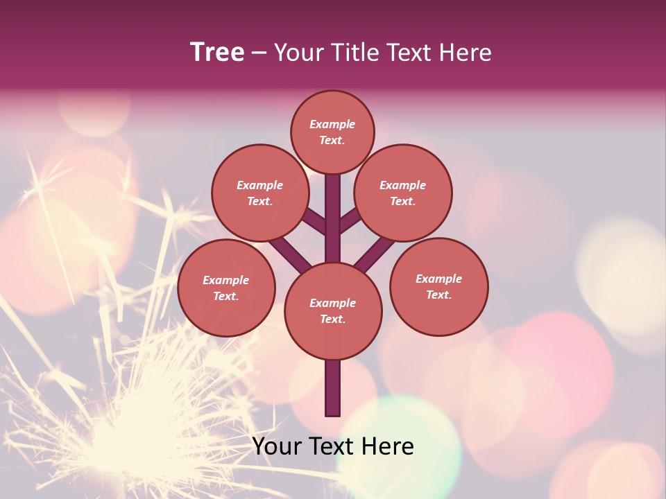 Holiday Sparkler And Colorful Lights PowerPoint Template