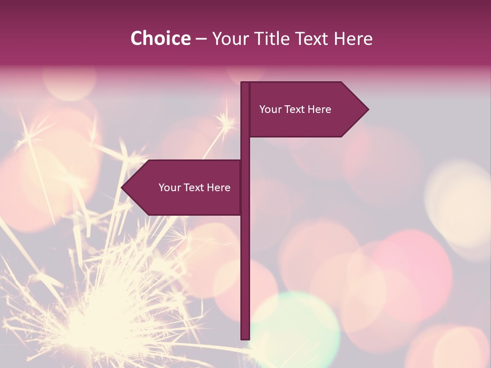 Holiday Sparkler And Colorful Lights PowerPoint Template