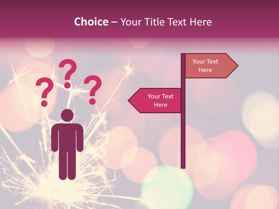 Holiday Sparkler And Colorful Lights PowerPoint Template