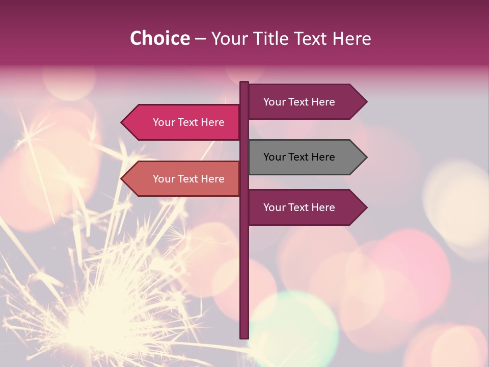 Holiday Sparkler And Colorful Lights PowerPoint Template