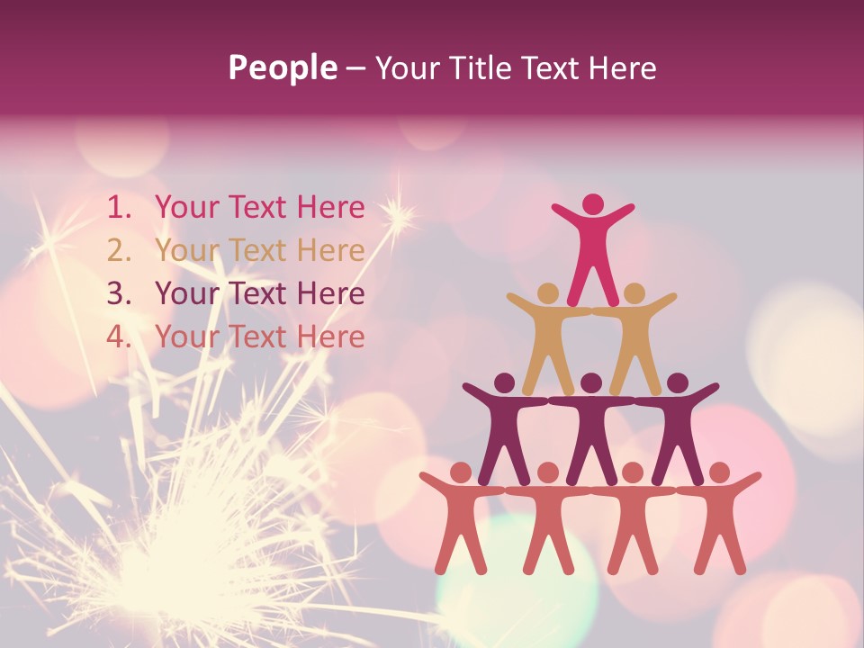 Holiday Sparkler And Colorful Lights PowerPoint Template