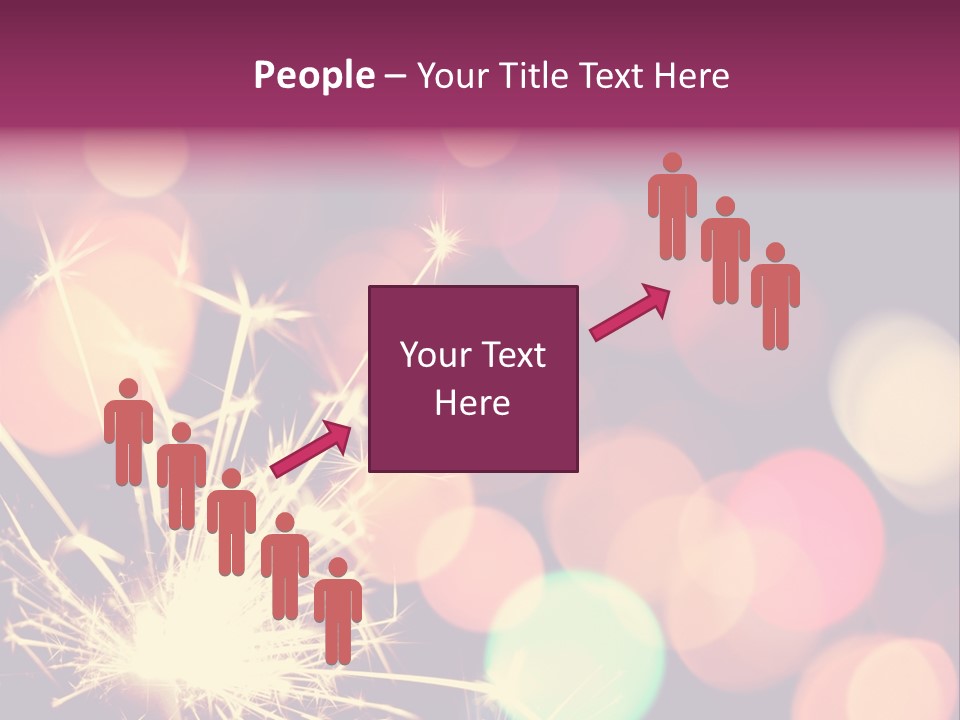 Holiday Sparkler And Colorful Lights PowerPoint Template