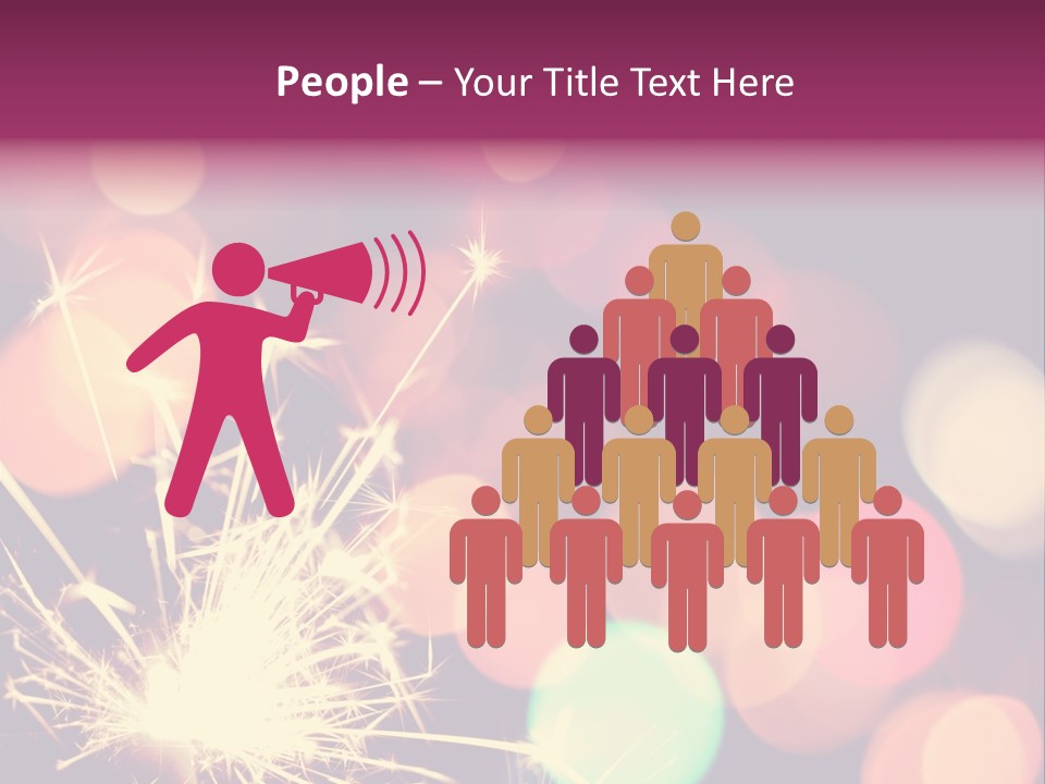 Holiday Sparkler And Colorful Lights PowerPoint Template