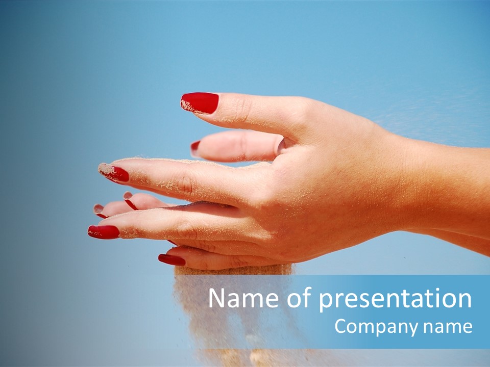 Beautiful Woman Hands PowerPoint Template