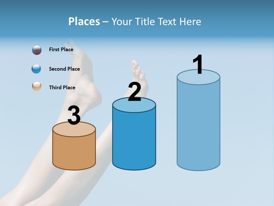 Close-Up Of Slim Legs Of Female Over Blue Sky Enjoying Summer PowerPoint Template