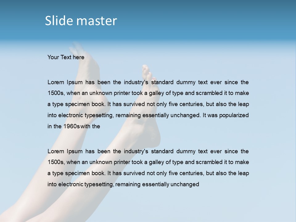 Close-Up Of Slim Legs Of Female Over Blue Sky Enjoying Summer PowerPoint Template