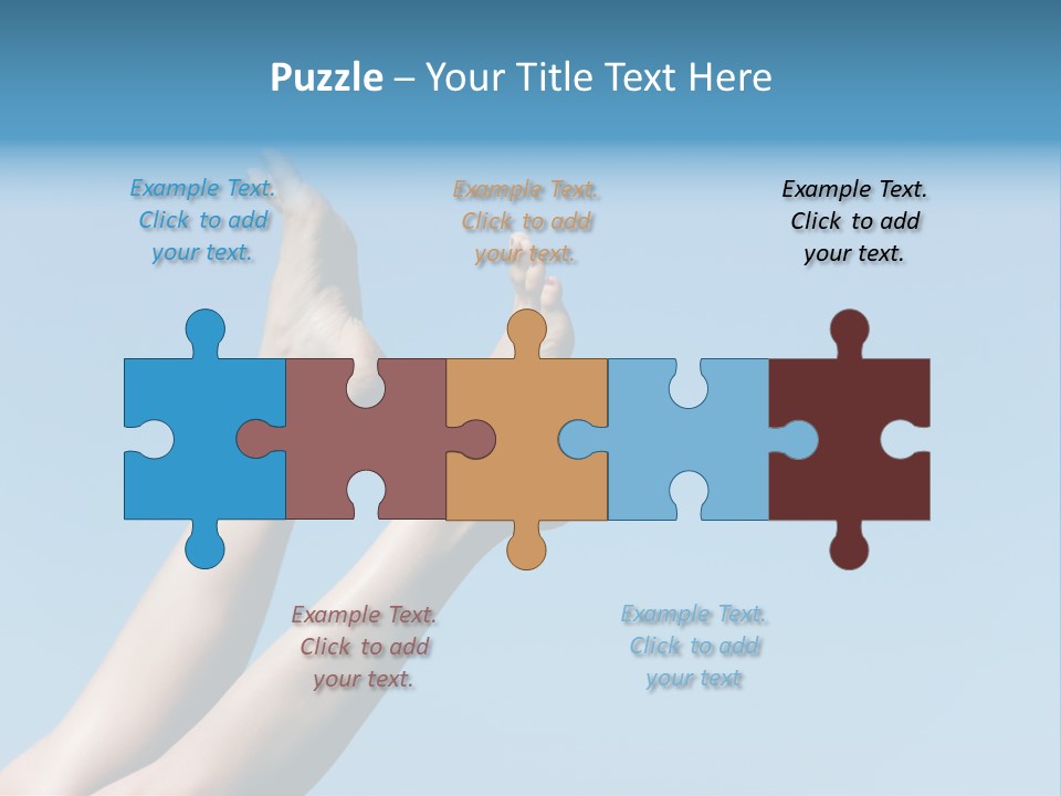 Close-Up Of Slim Legs Of Female Over Blue Sky Enjoying Summer PowerPoint Template