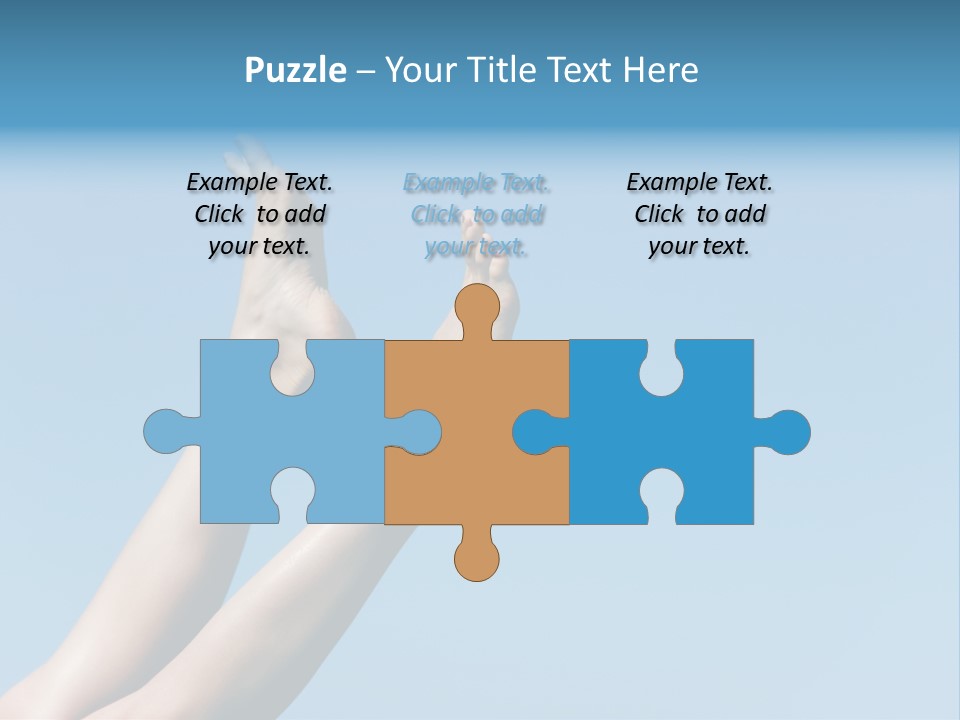 Close-Up Of Slim Legs Of Female Over Blue Sky Enjoying Summer PowerPoint Template