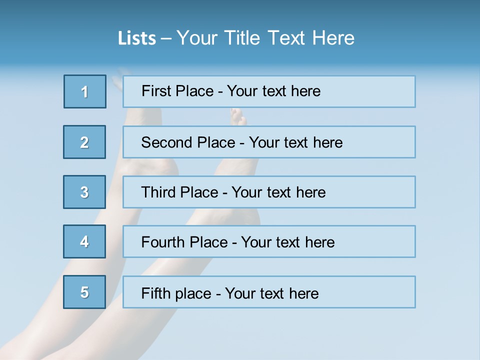 Close-Up Of Slim Legs Of Female Over Blue Sky Enjoying Summer PowerPoint Template