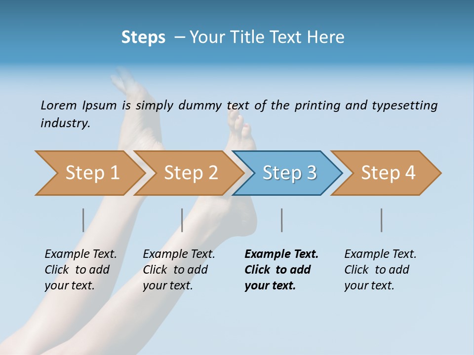 Close-Up Of Slim Legs Of Female Over Blue Sky Enjoying Summer PowerPoint Template