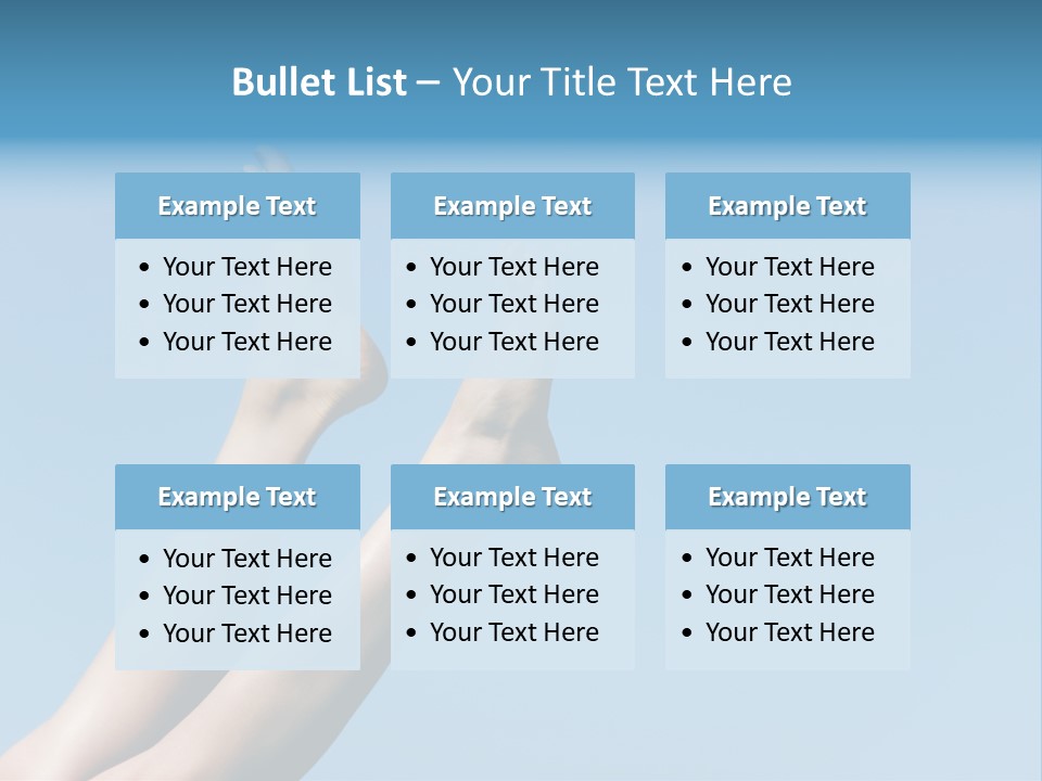 Close-Up Of Slim Legs Of Female Over Blue Sky Enjoying Summer PowerPoint Template